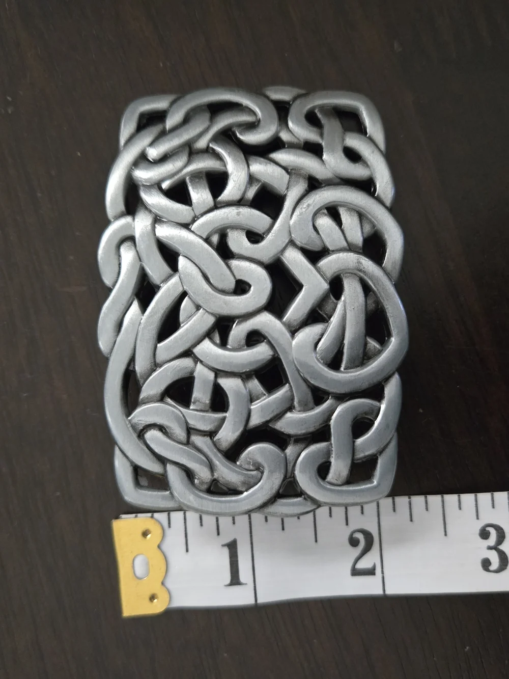 Celtic Knot / Heart Pattern Metal Belt Buckle - Silver